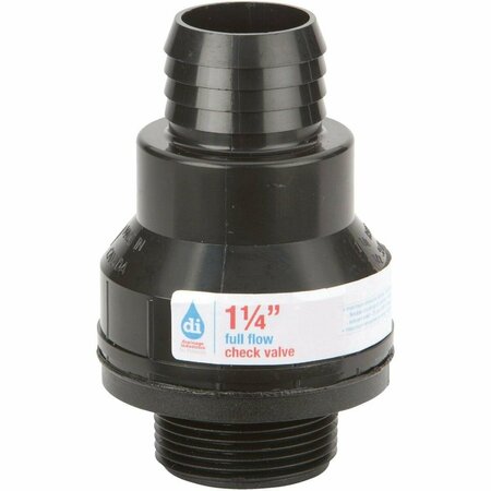 DRAINAGE INDUSTRIES 1-1/4 In. ABS Thermoplastic Full-Flow Sump Pump Check Valve CV01.25